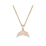 14K 15mm WHALE TAIL PENDANT