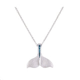 14K W/G 20MM DIAMOND WHALE TAIL PENDANT