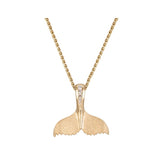 14KYG 21MM WHALE SAW TAIL PENDANT
