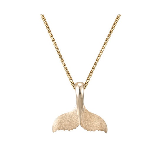 Colgante de cola de sierra de ballena de 14k 20 mm