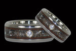 Black Pearl and Koa Diamond Titanium Ring