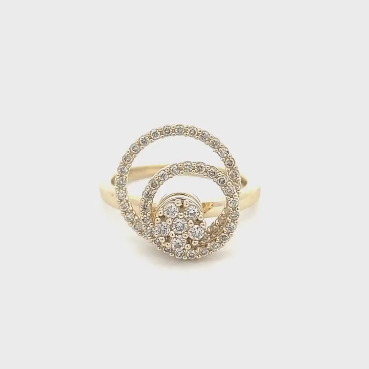 Anillo giratorio de diamantes de oro blanco de 14k