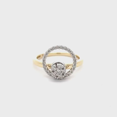 14K Weißgold 0,30CT Diamant Spinner Ring