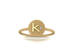 18K Gold Initial Ring w / Diamant