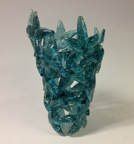 Ocean Blue Starfish Cluster Vase