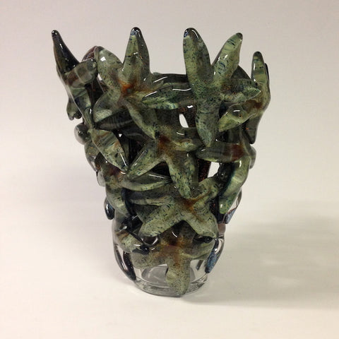 Forrest Green Starfish Cluster Vase