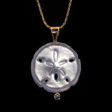 14K Yellow Gold with Diamond Sand Dollar Pendant