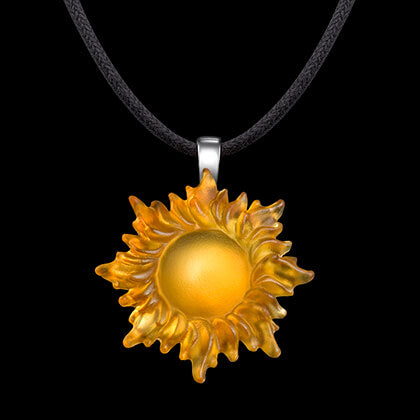 14K White Gold Sun Pendant