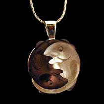 14K Yellow Gold Two Fish Pendant